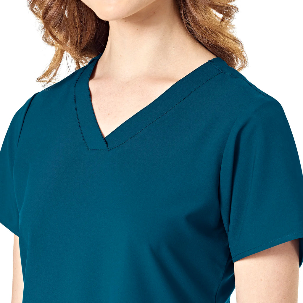 Wink Scrubs Women's Basic V-Neck Scrub Top Caribbean Blue | scrub-supply.com