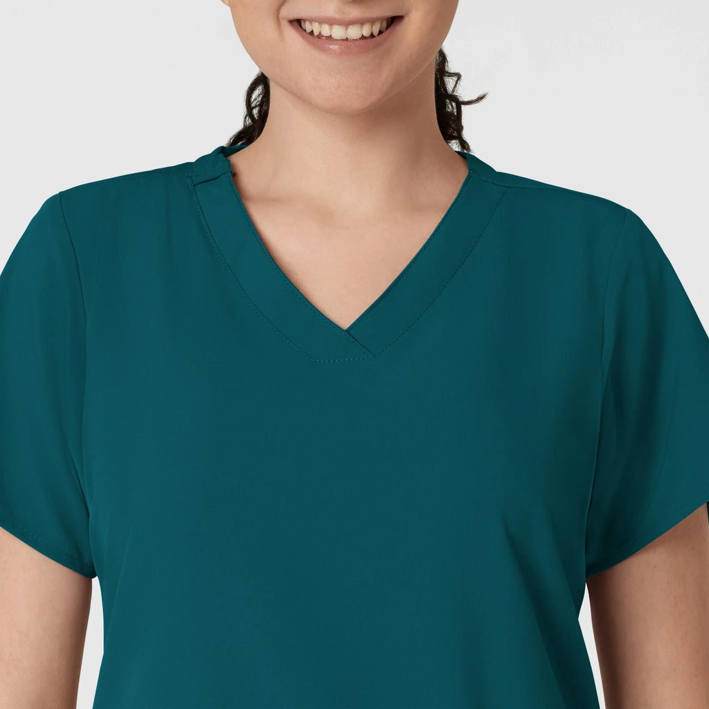 Wink Scrubs Women's Basic V-Neck Scrub Top Caribbean Blue | scrub-supply.com