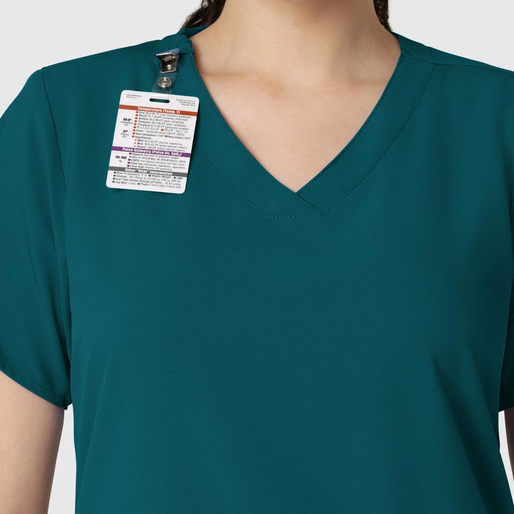 Wink Scrubs Women's Basic V-Neck Scrub Top Caribbean Blue | scrub-supply.com