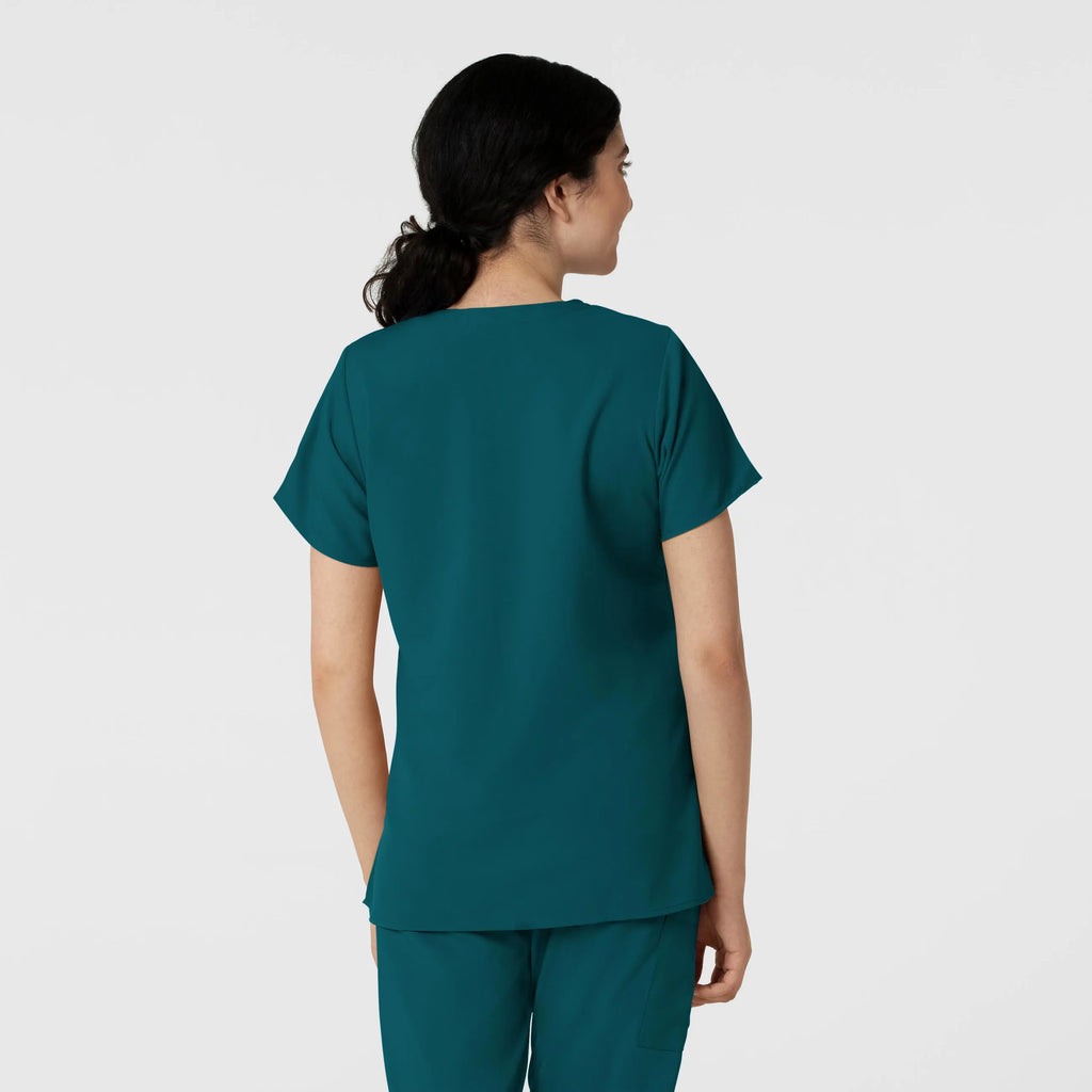 Wink Scrubs Women's Basic V-Neck Scrub Top Caribbean Blue | scrub-supply.com