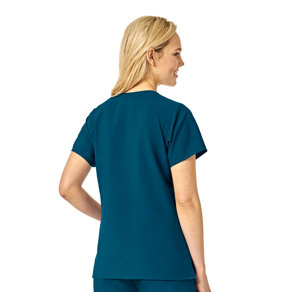 Wink Scrubs Women's Basic V-Neck Scrub Top Caribbean Blue | scrub-supply.com