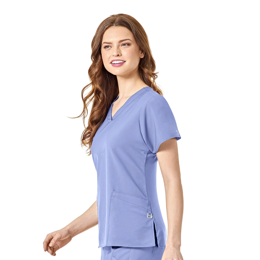 Wink Scrubs Women's Basic V-Neck Scrub Top Ceil Blue | scrub-supply.com