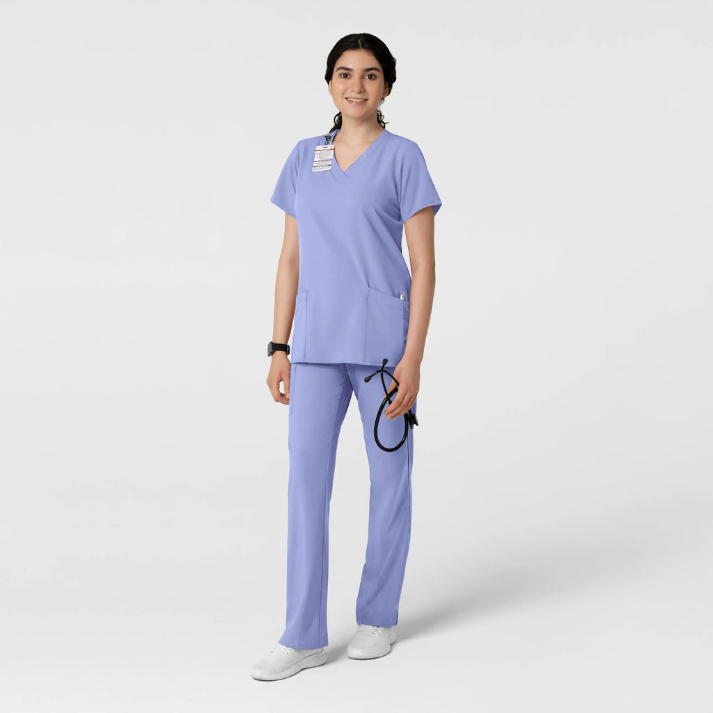 Wink Scrubs Women's Basic V-Neck Scrub Top Ceil Blue | scrub-supply.com