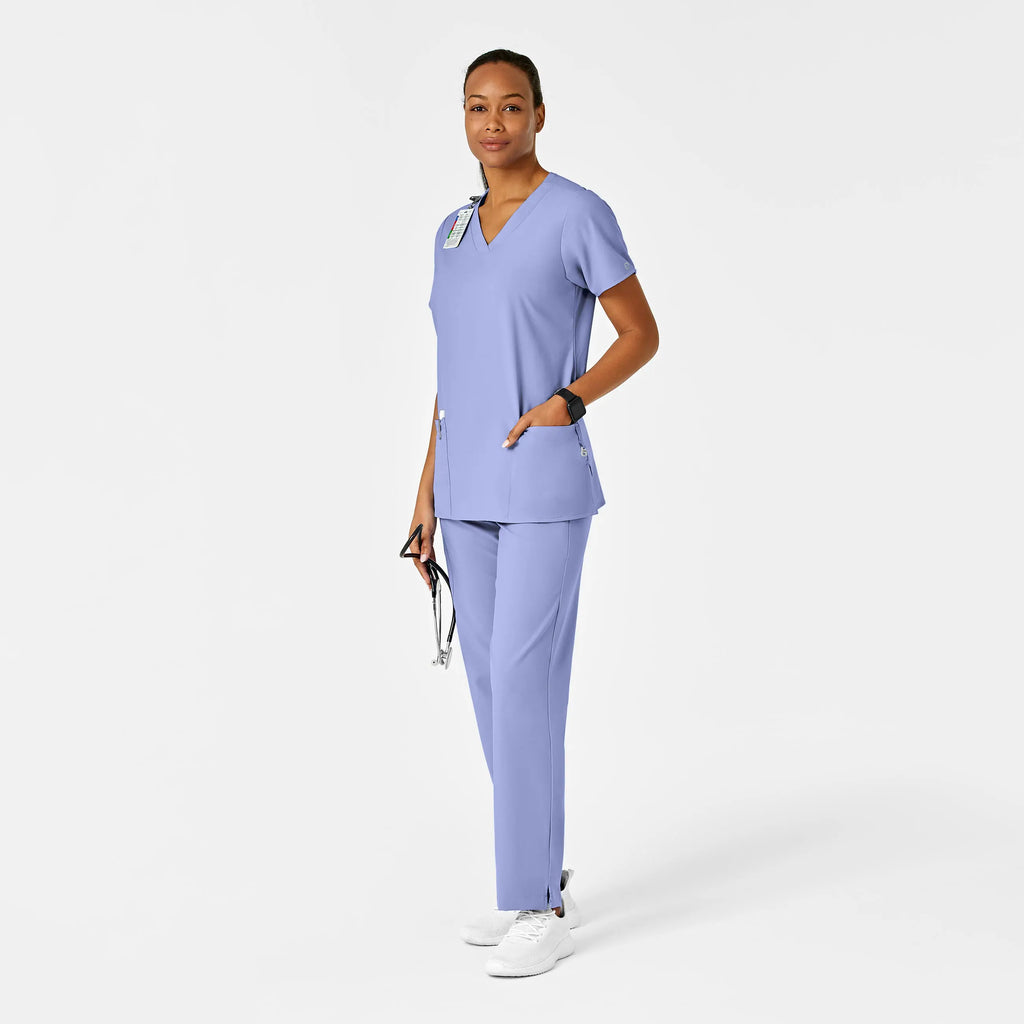 Wink Scrubs Women's Basic V-Neck Scrub Top Ceil Blue | scrub-supply.com