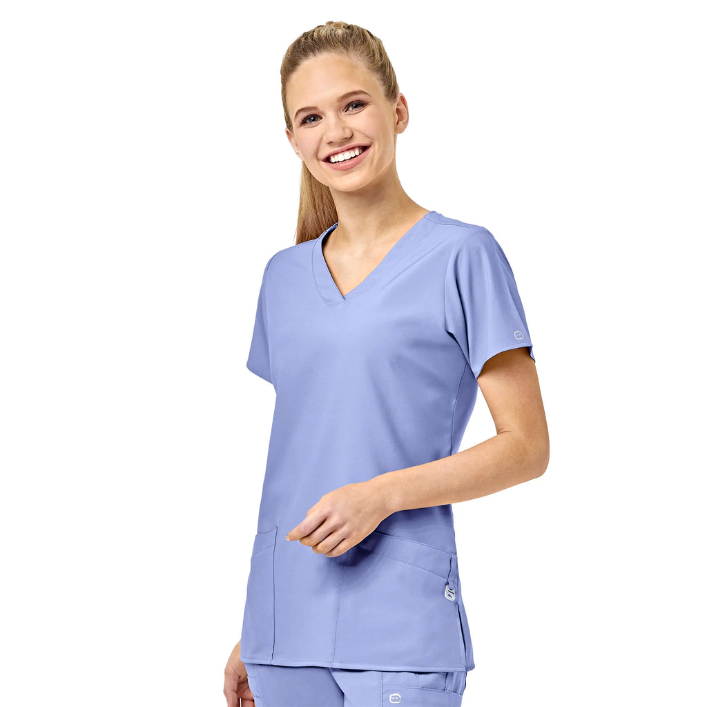 Wink Scrubs Women's Basic V-Neck Scrub Top Ceil Blue | scrub-supply.com