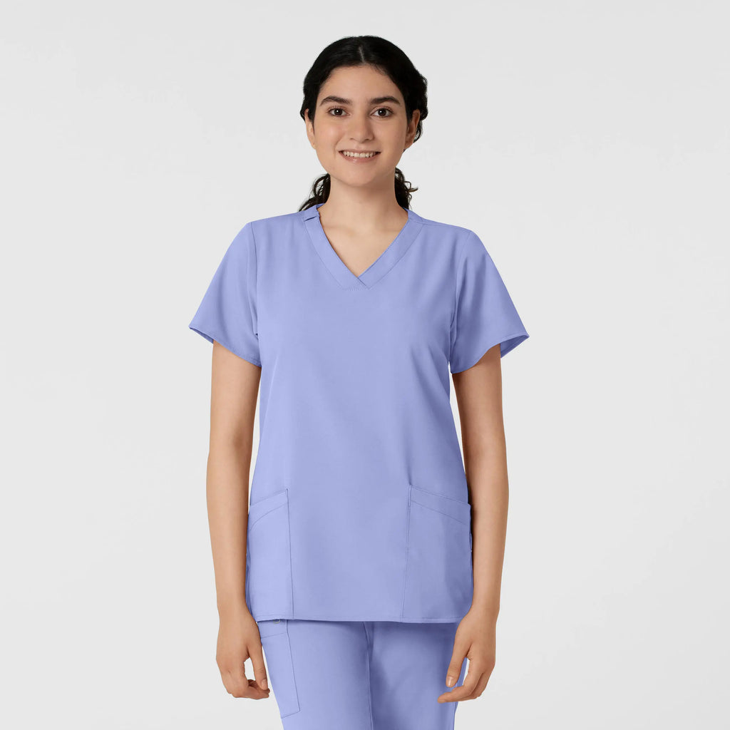 Wink Scrubs Women's Basic V-Neck Scrub Top Ceil Blue | scrub-supply.com