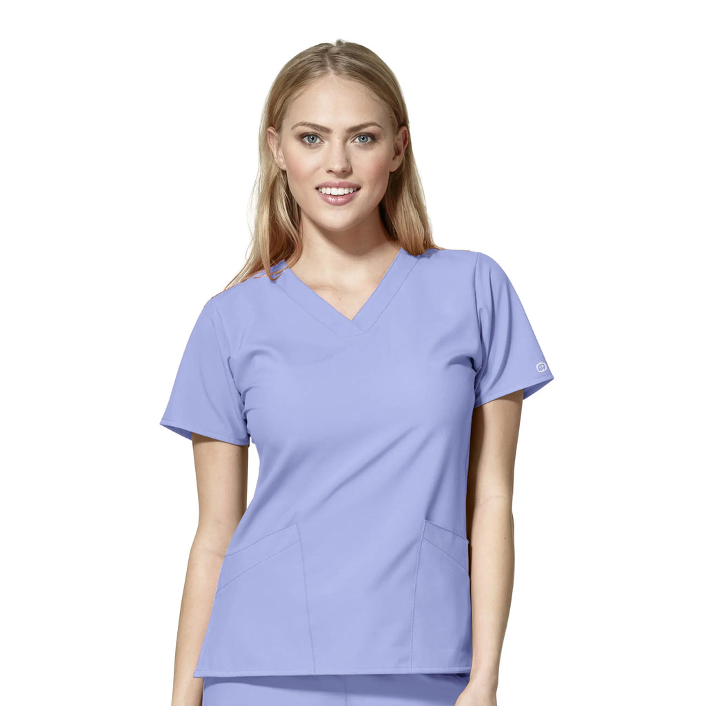 Wink Scrubs Women's Basic V-Neck Scrub Top Ceil Blue | scrub-supply.com