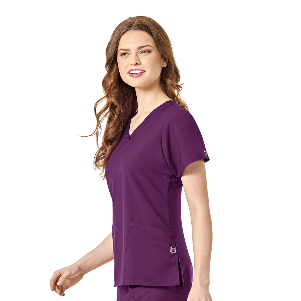 Wink Scrubs Women's Basic V-Neck Scrub Top Eggplant | scrub-supply.com