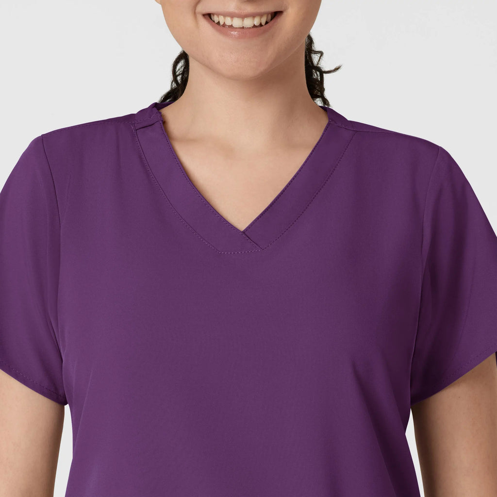 Wink Scrubs Women's Basic V-Neck Scrub Top Eggplant | scrub-supply.com