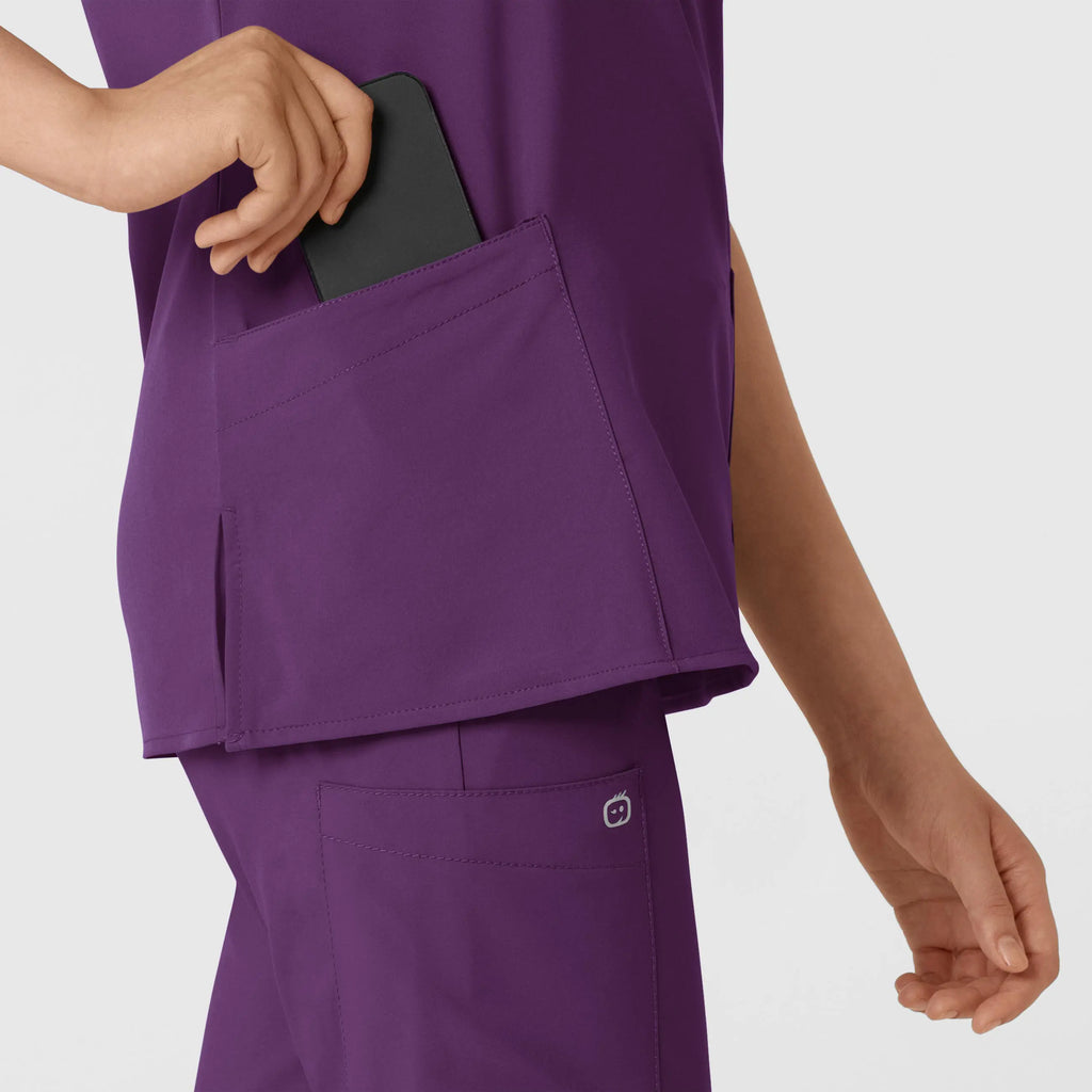 Wink Scrubs Women's Basic V-Neck Scrub Top Eggplant | scrub-supply.com