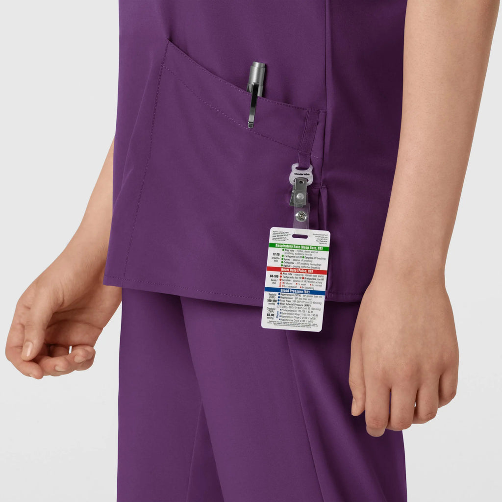 Wink Scrubs Women's Basic V-Neck Scrub Top Eggplant | scrub-supply.com