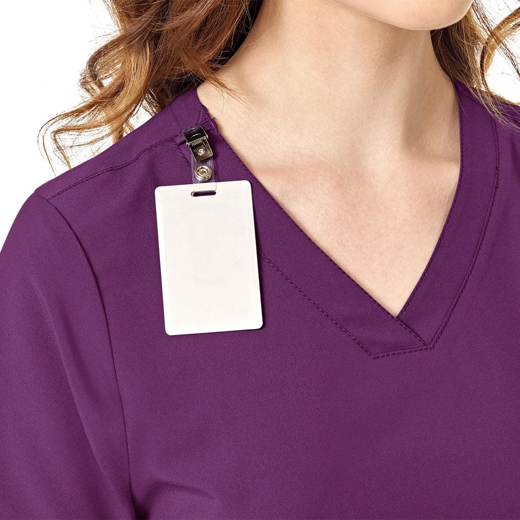 Wink Scrubs Women's Basic V-Neck Scrub Top Eggplant | scrub-supply.com