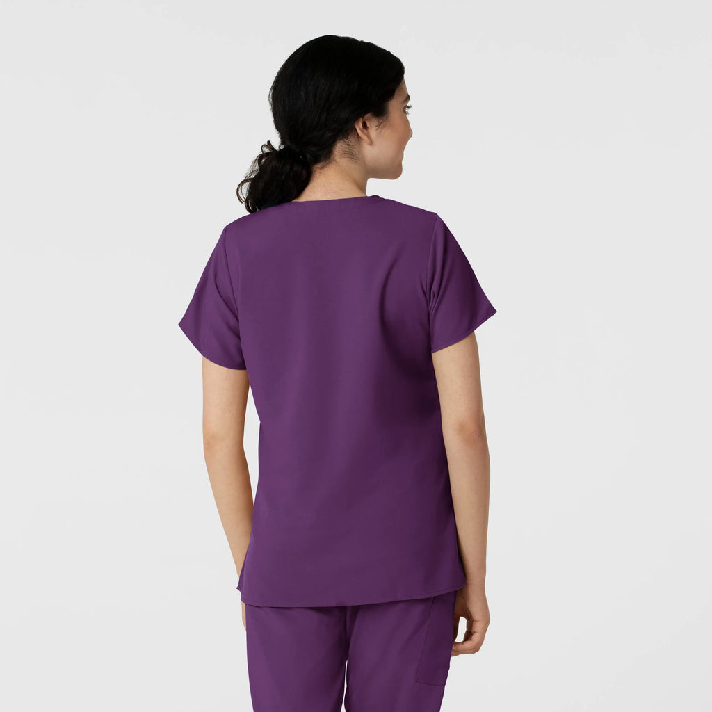 Wink Scrubs Women's Basic V-Neck Scrub Top Eggplant | scrub-supply.com