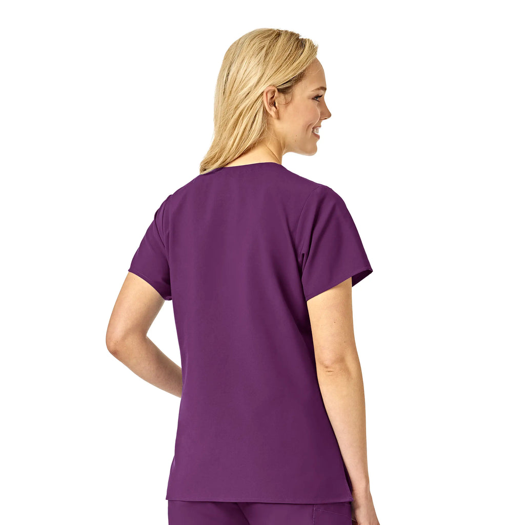 Wink Scrubs Women's Basic V-Neck Scrub Top Eggplant | scrub-supply.com