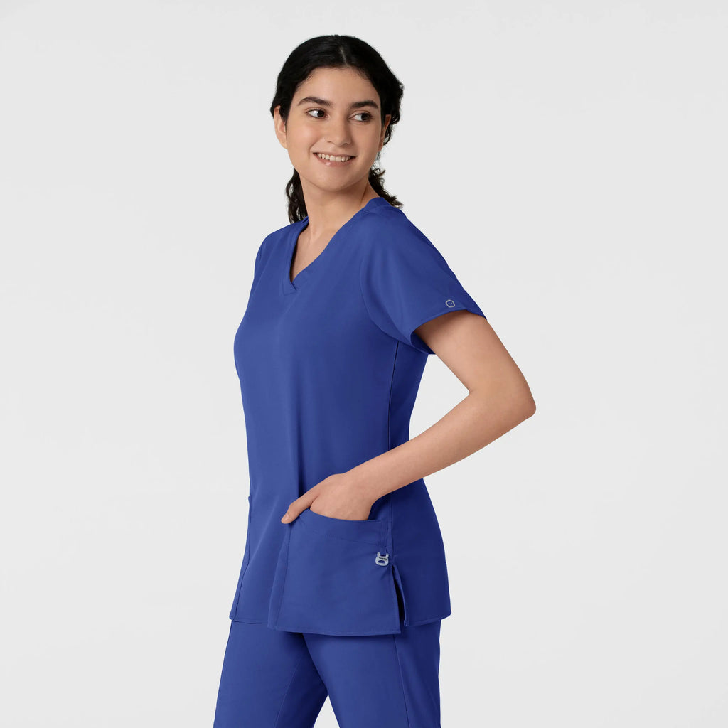 Wink Scrubs Women's Basic V-Neck Scrub Top Galaxy Blue | scrub-supply.com