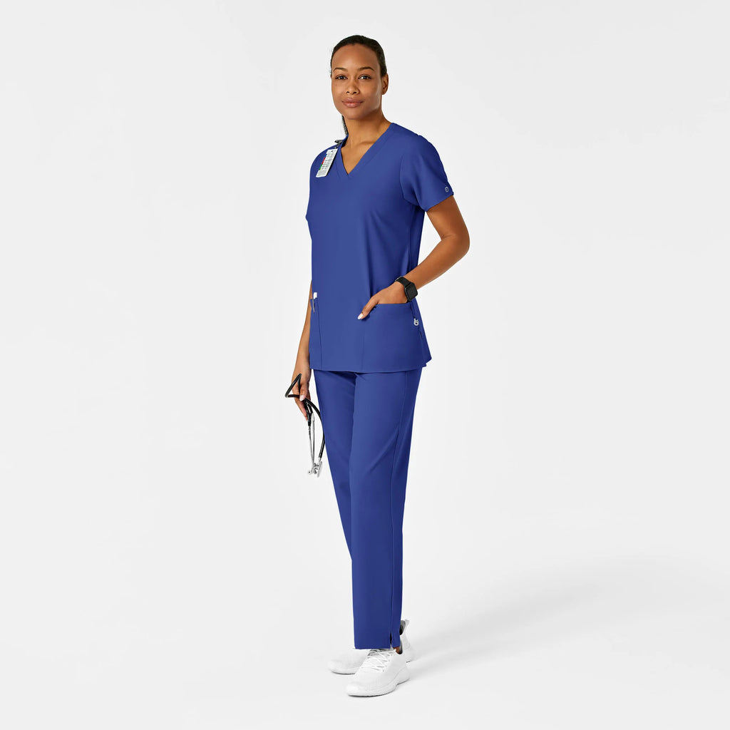 Wink Scrubs Women's Basic V-Neck Scrub Top Galaxy Blue | scrub-supply.com