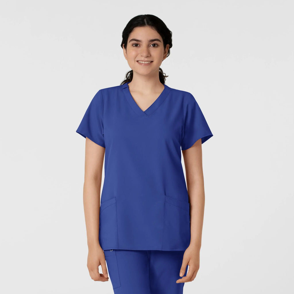 Wink Scrubs Women's Basic V-Neck Scrub Top Galaxy Blue | scrub-supply.com