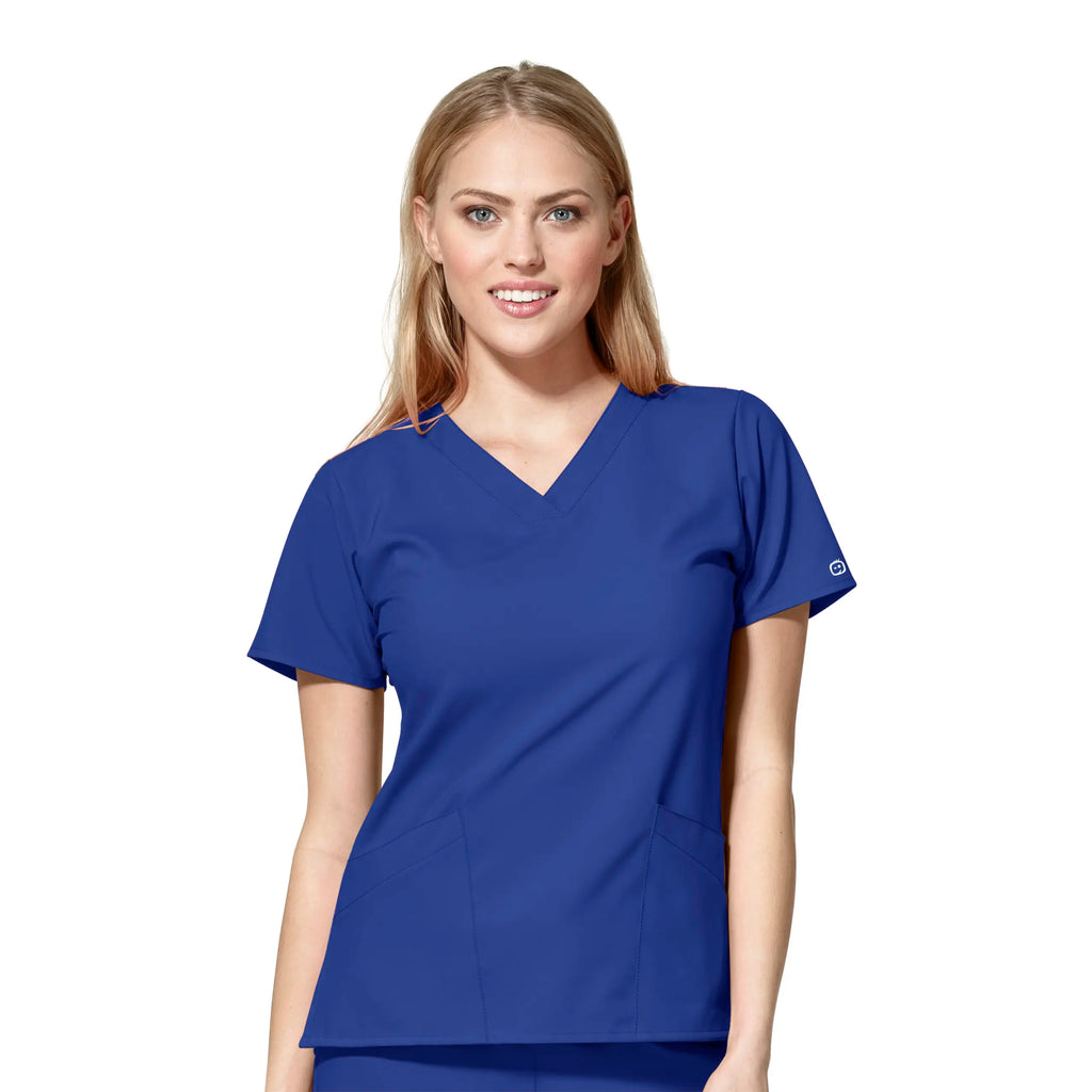 Wink Scrubs Women's Basic V-Neck Scrub Top Galaxy Blue | scrub-supply.com