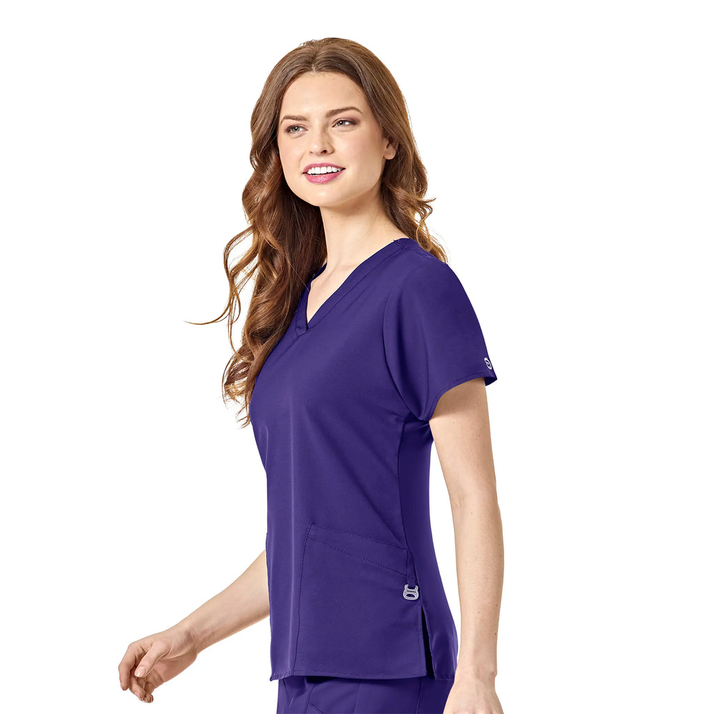 Wink Scrubs Women's Basic V-Neck Scrub Top Grape | scrub-supply.com