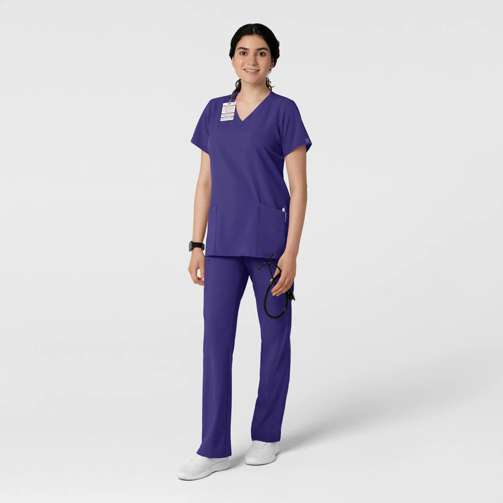 Wink Scrubs Women's Basic V-Neck Scrub Top Grape | scrub-supply.com