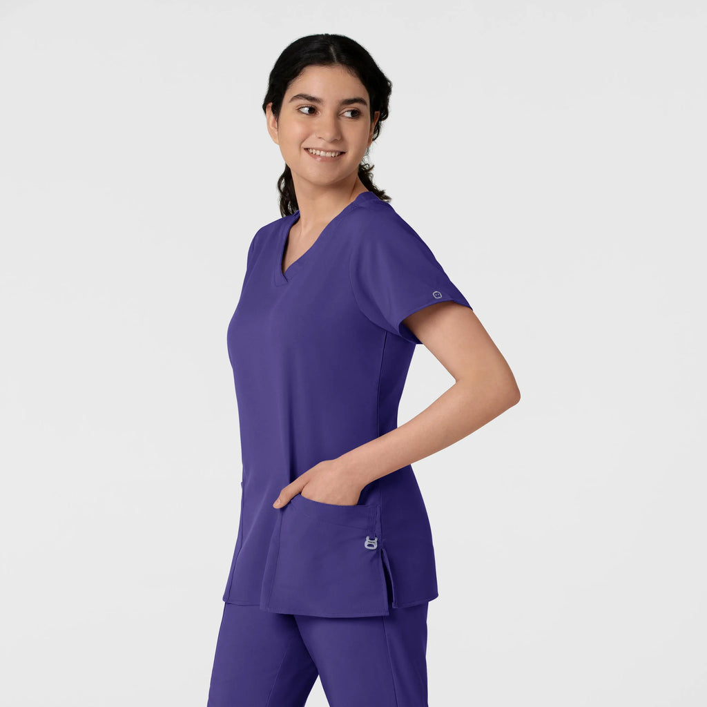 Wink Scrubs Women's Basic V-Neck Scrub Top Grape | scrub-supply.com