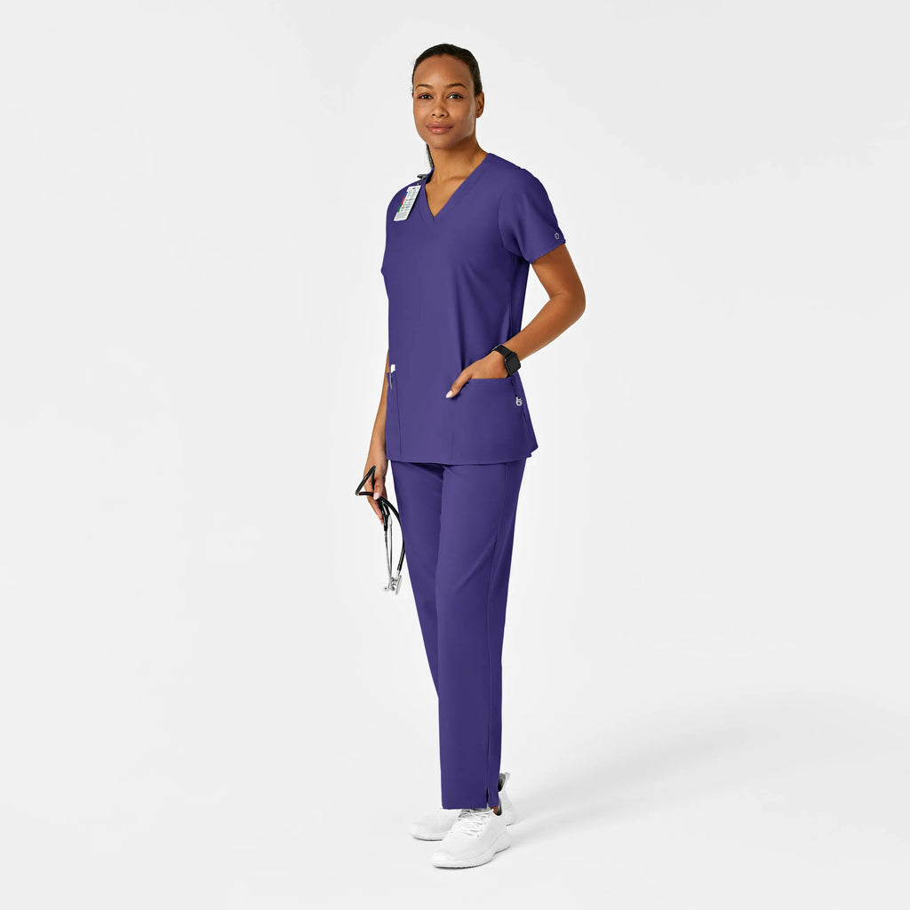 Wink Scrubs Women's Basic V-Neck Scrub Top Grape | scrub-supply.com