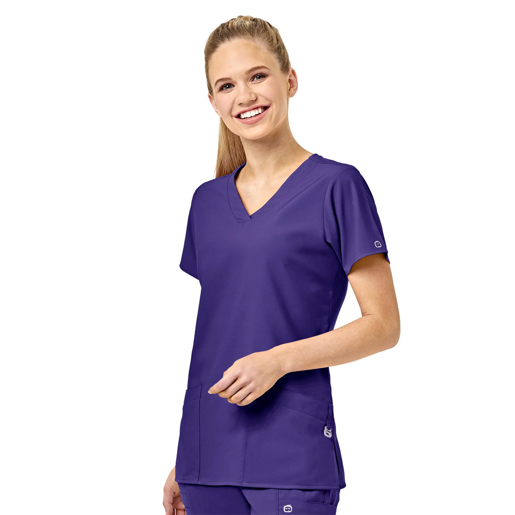 Wink Scrubs Women's Basic V-Neck Scrub Top Grape | scrub-supply.com