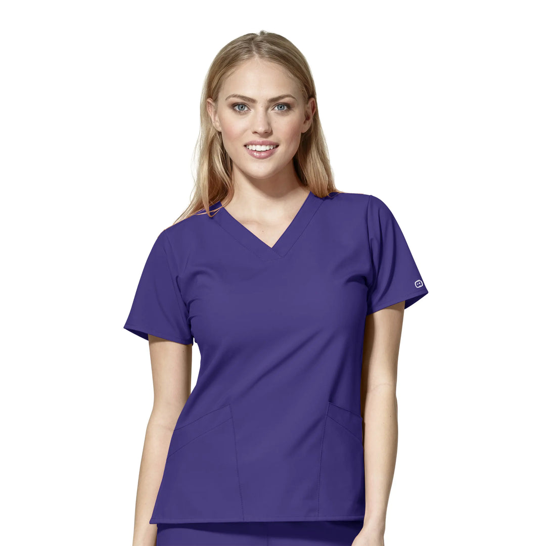 Wink Scrubs Women's Basic V-Neck Scrub Top Grape | scrub-supply.com