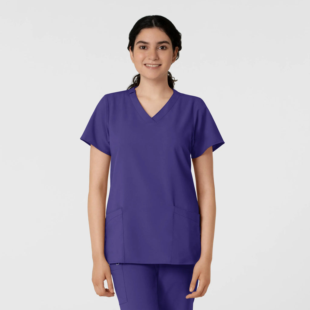 Wink Scrubs Women's Basic V-Neck Scrub Top Grape | scrub-supply.com