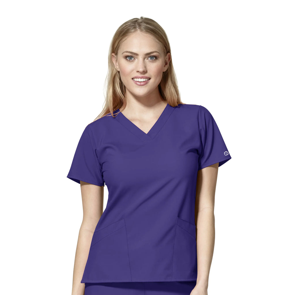 Wink Scrubs Women's Basic V-Neck Scrub Top Grape | scrub-supply.com