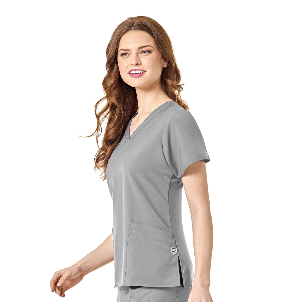 Wink Scrubs Women's Basic V-Neck Scrub Top Grey | scrub-supply.com