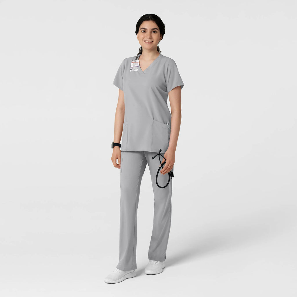 Wink Scrubs Women's Basic V-Neck Scrub Top Grey | scrub-supply.com