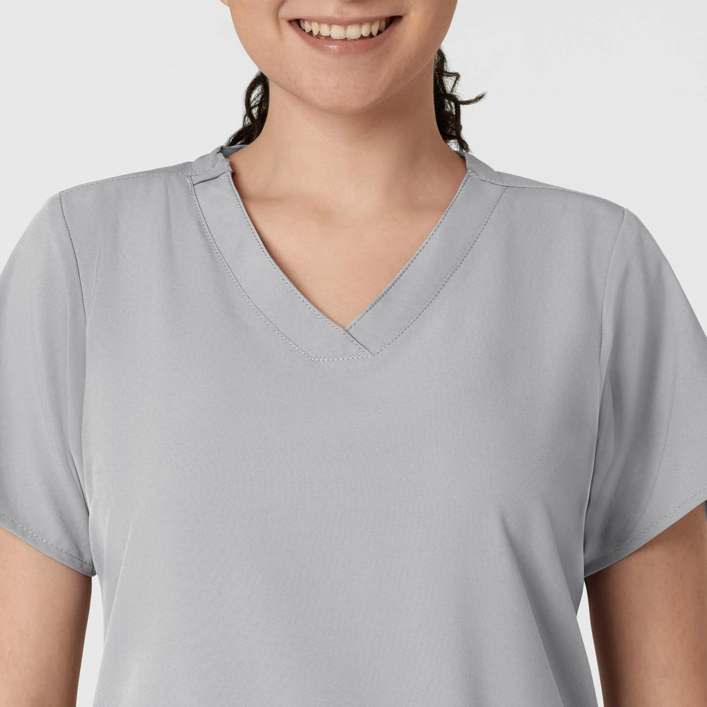 Wink Scrubs Women's Basic V-Neck Scrub Top Grey | scrub-supply.com