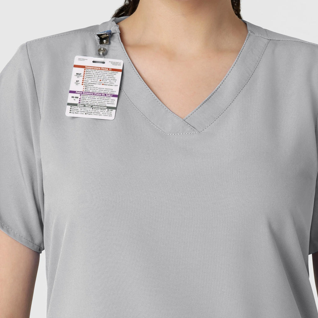 Wink Scrubs Women's Basic V-Neck Scrub Top Grey | scrub-supply.com