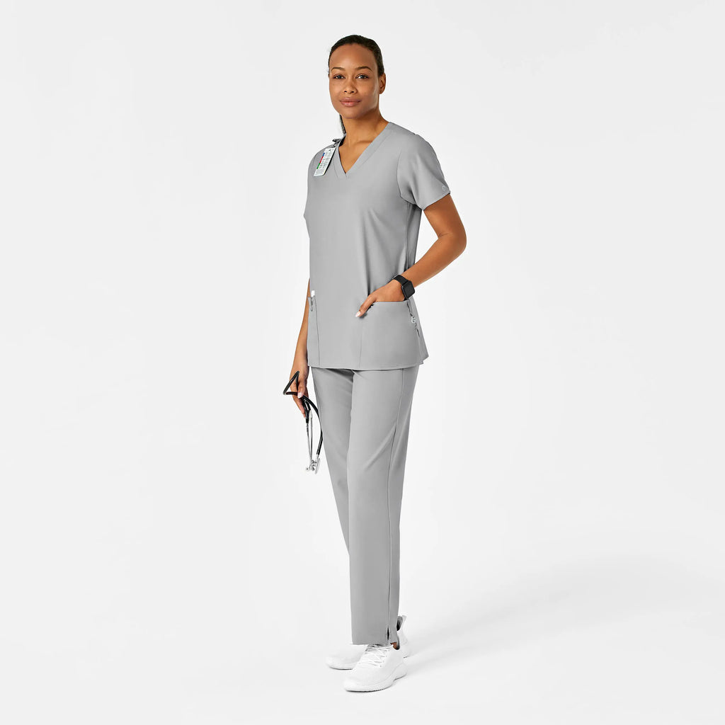 Wink Scrubs Women's Basic V-Neck Scrub Top Grey | scrub-supply.com