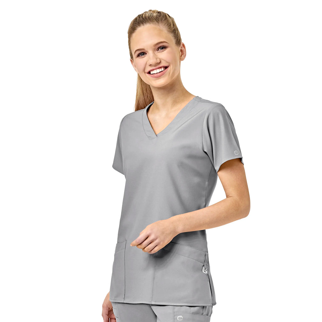 Wink Scrubs Women's Basic V-Neck Scrub Top Grey | scrub-supply.com