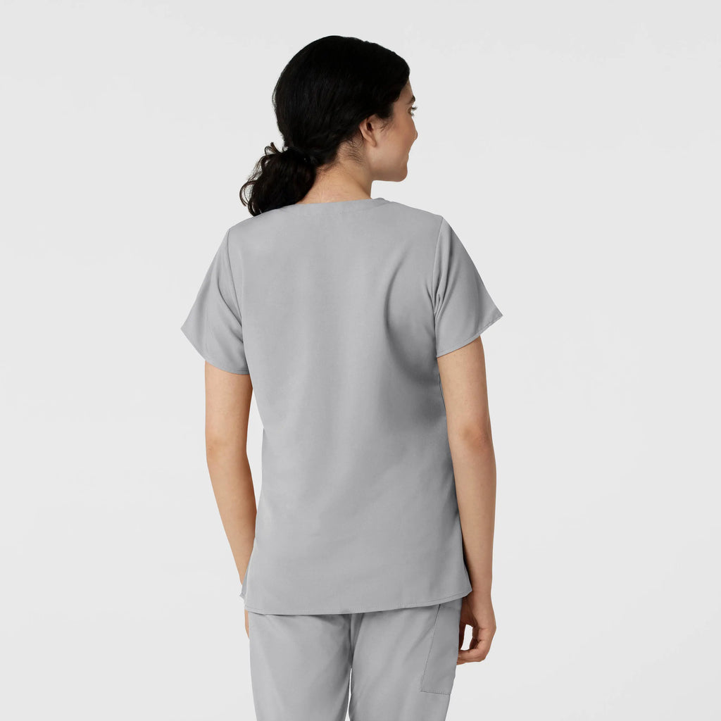 Wink Scrubs Women's Basic V-Neck Scrub Top Grey | scrub-supply.com