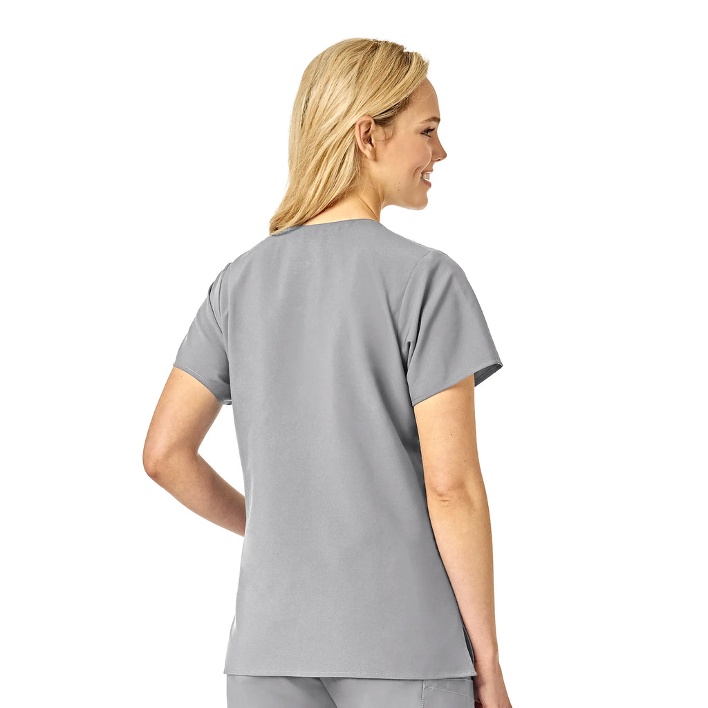 Wink Scrubs Women's Basic V-Neck Scrub Top Grey | scrub-supply.com