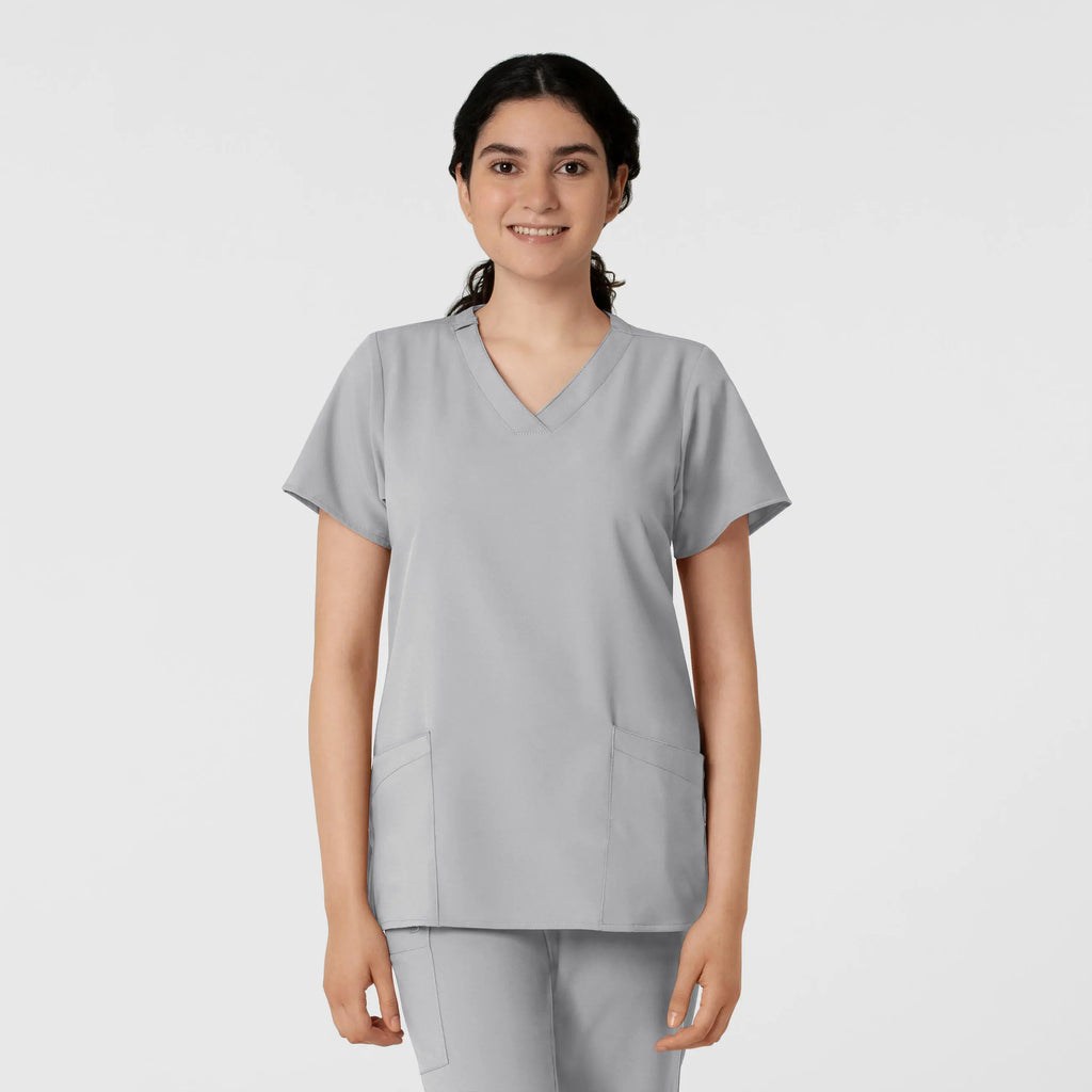 Wink Scrubs Women's Basic V-Neck Scrub Top Grey | scrub-supply.com