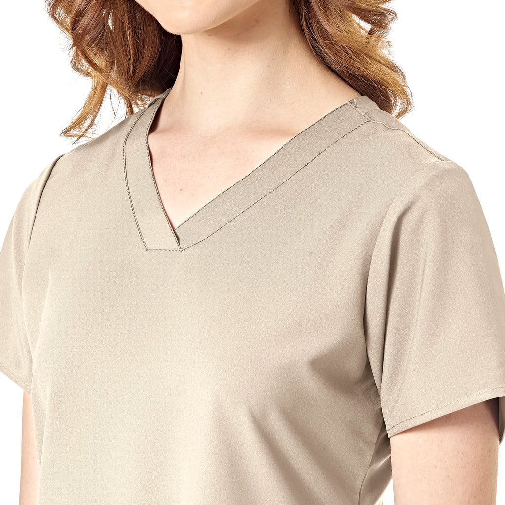 Wink Scrubs Women's Basic V-Neck Scrub Top Khaki | scrub-supply.com