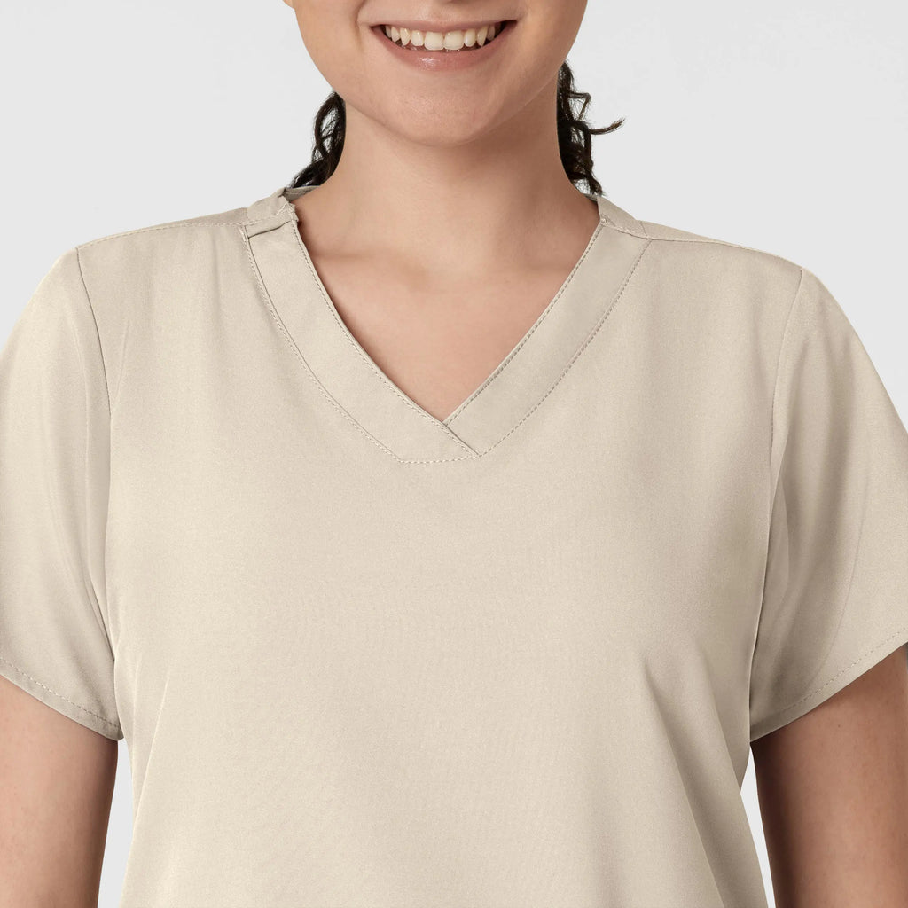 Wink Scrubs Women's Basic V-Neck Scrub Top Khaki | scrub-supply.com