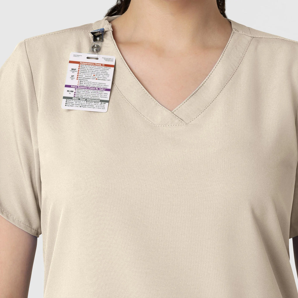 Wink Scrubs Women's Basic V-Neck Scrub Top Khaki | scrub-supply.com