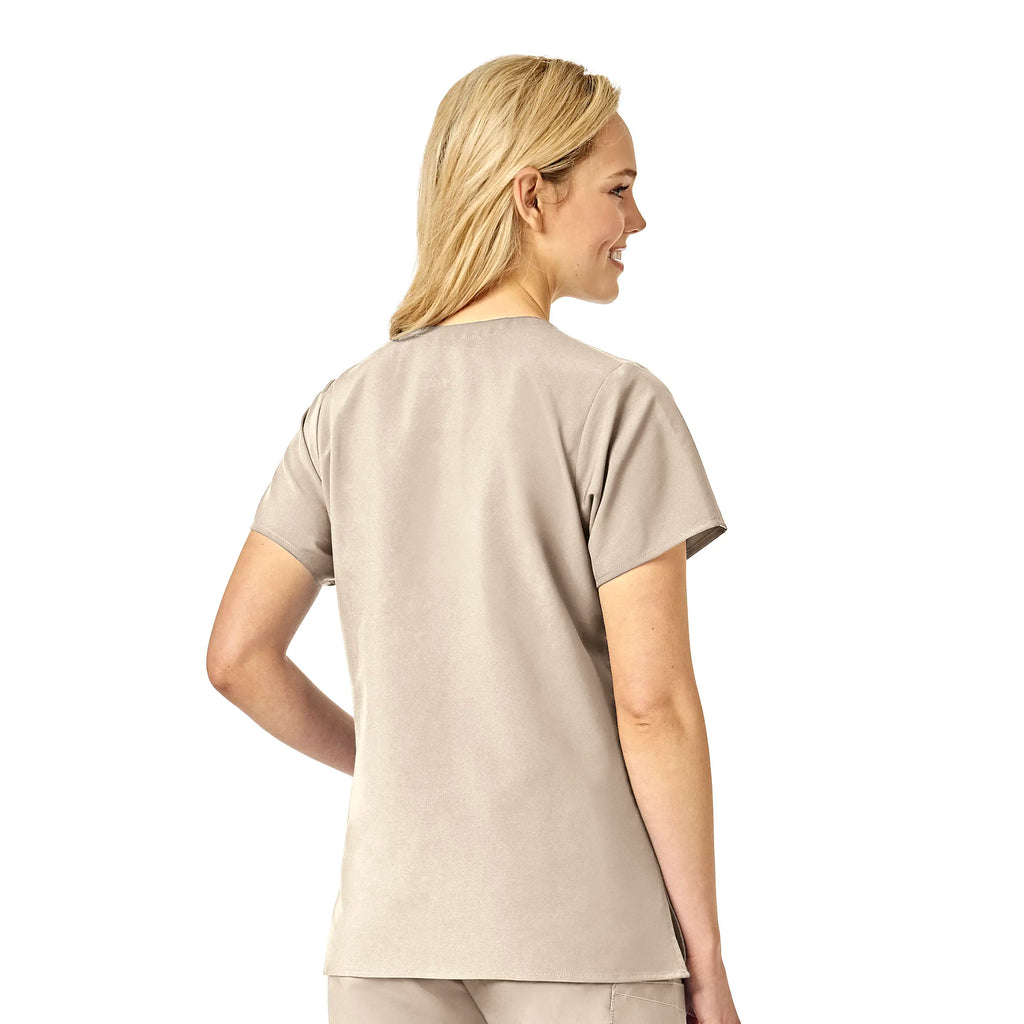 Wink Scrubs Women's Basic V-Neck Scrub Top Khaki | scrub-supply.com