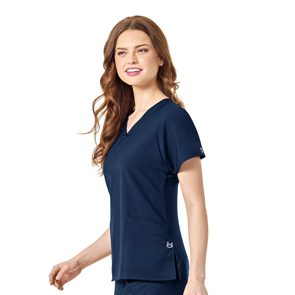 Wink Scrubs Women's Basic V-Neck Scrub Top Navy | scrub-supply.com