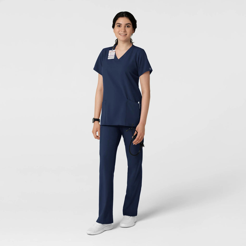 Wink Scrubs Women's Basic V-Neck Scrub Top Navy | scrub-supply.com