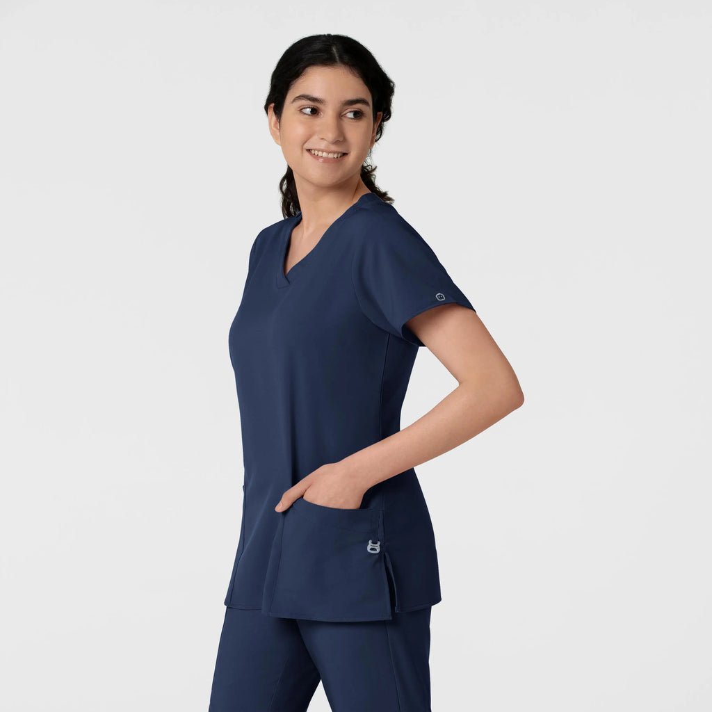 Wink Scrubs Women's Basic V-Neck Scrub Top Navy | scrub-supply.com