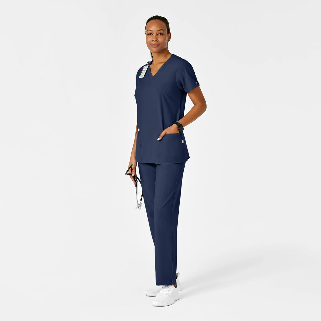 Wink Scrubs Women's Basic V-Neck Scrub Top Navy | scrub-supply.com