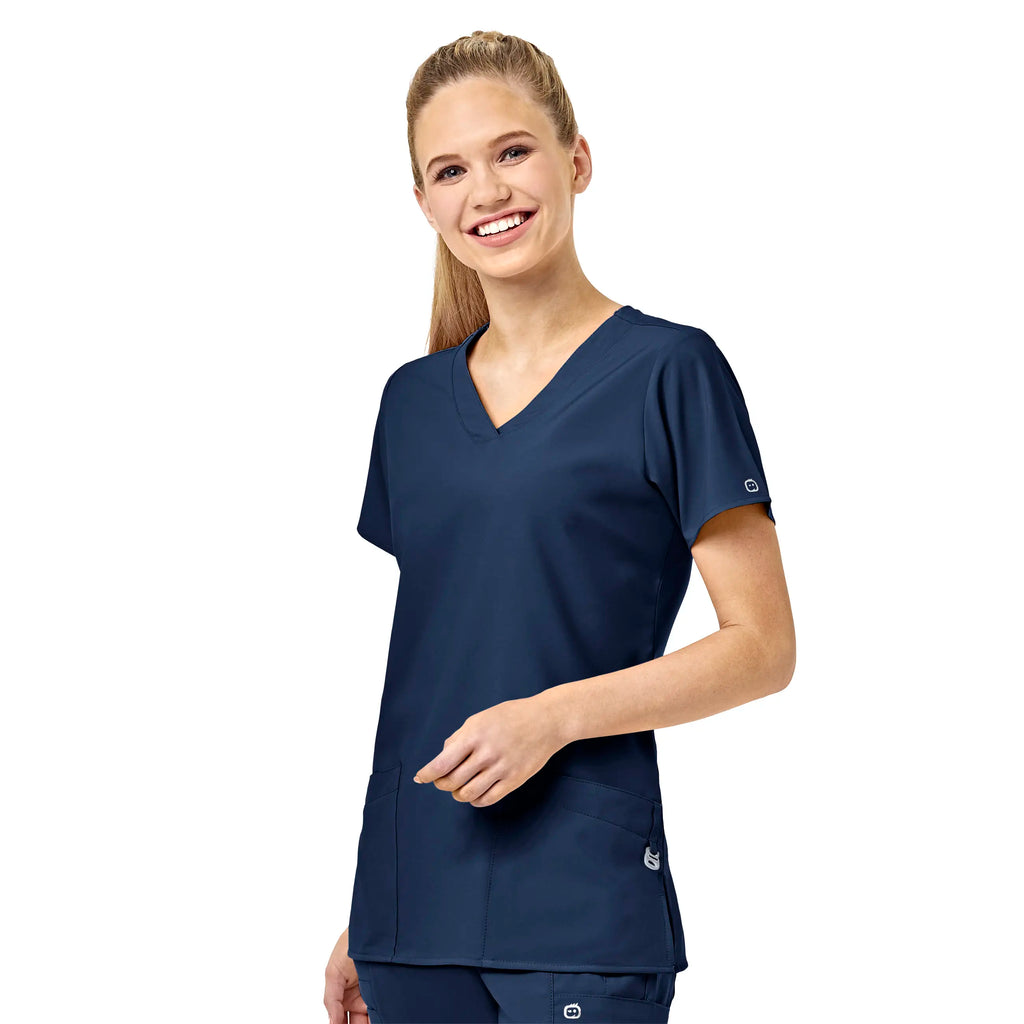 Wink Scrubs Women's Basic V-Neck Scrub Top Navy | scrub-supply.com