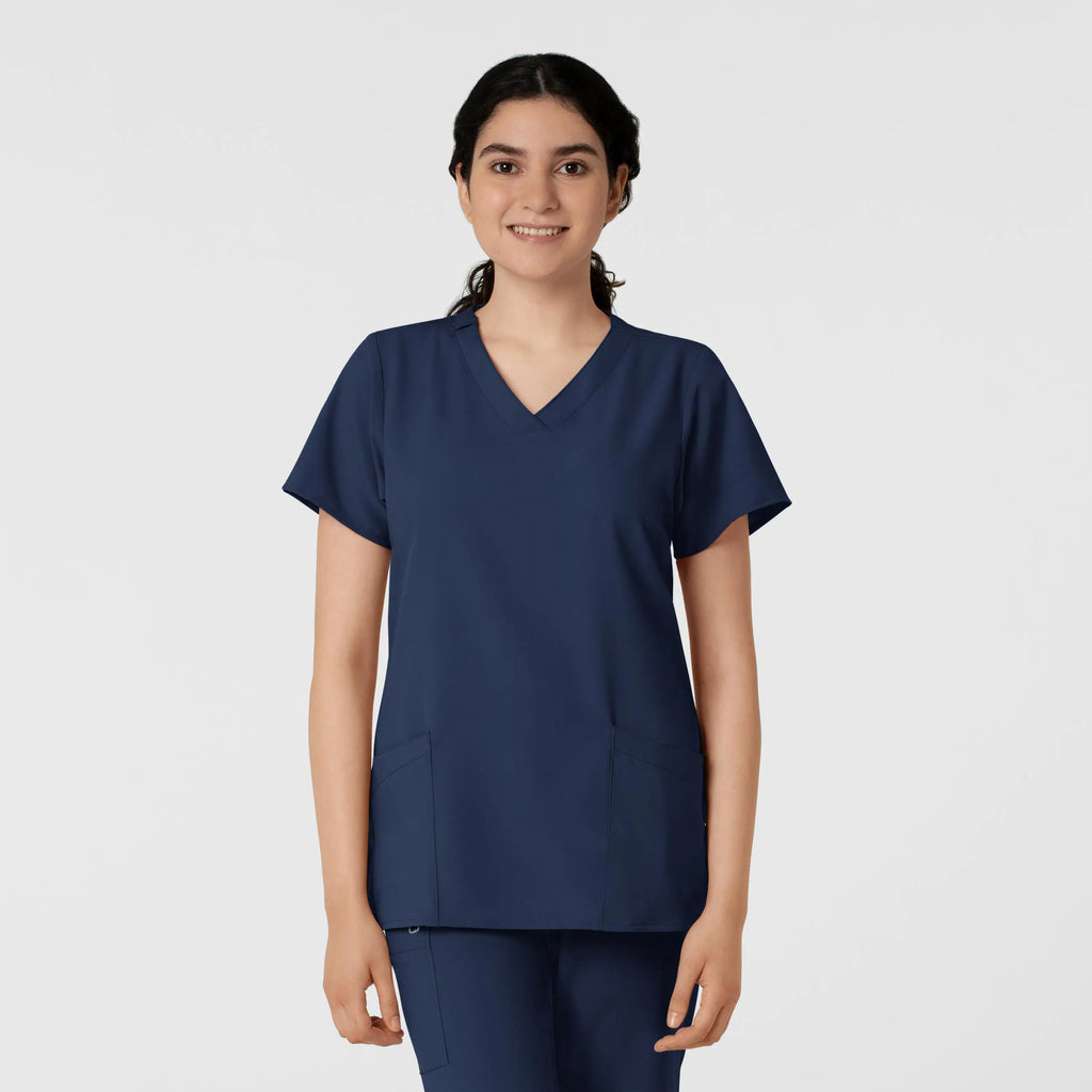 Wink Scrubs Women's Basic V-Neck Scrub Top Navy | scrub-supply.com