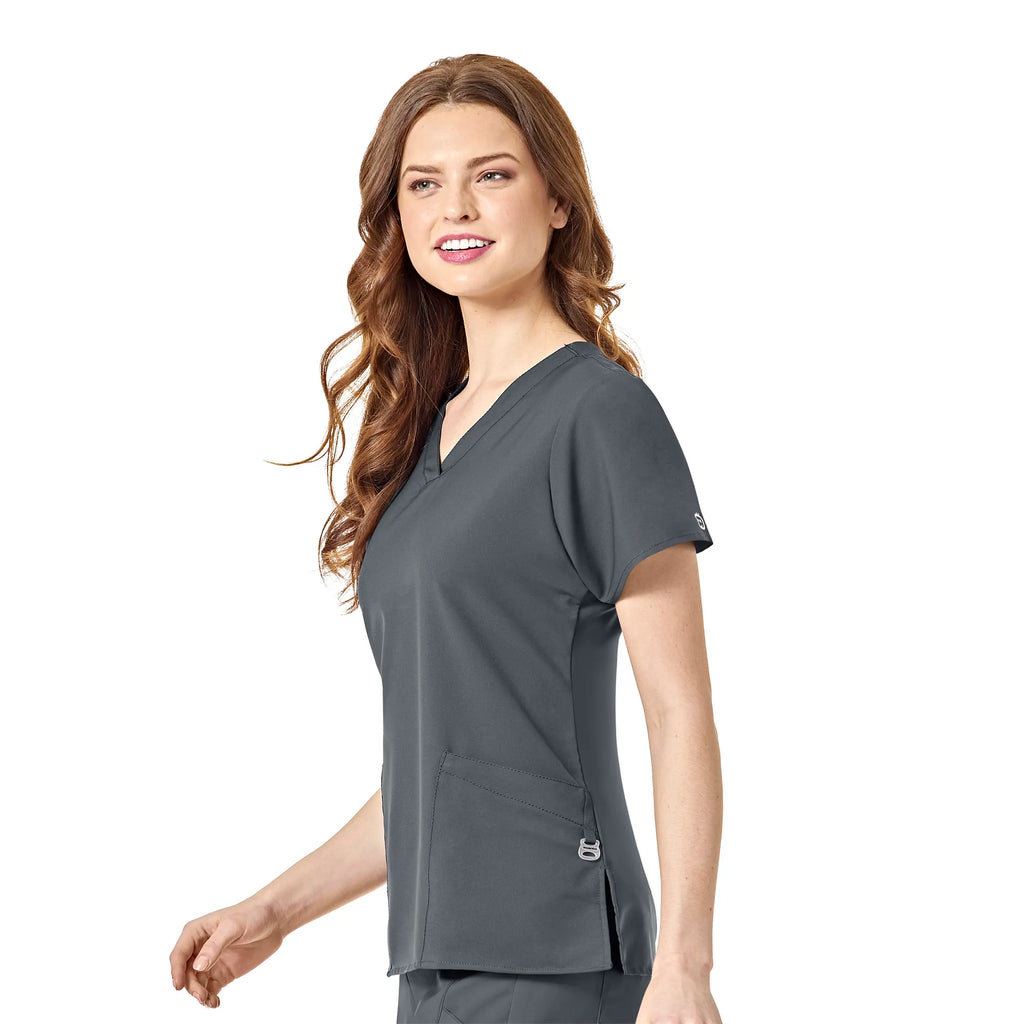 Wink Scrubs Women's Basic V-Neck Scrub Top Pewter | scrub-supply.com